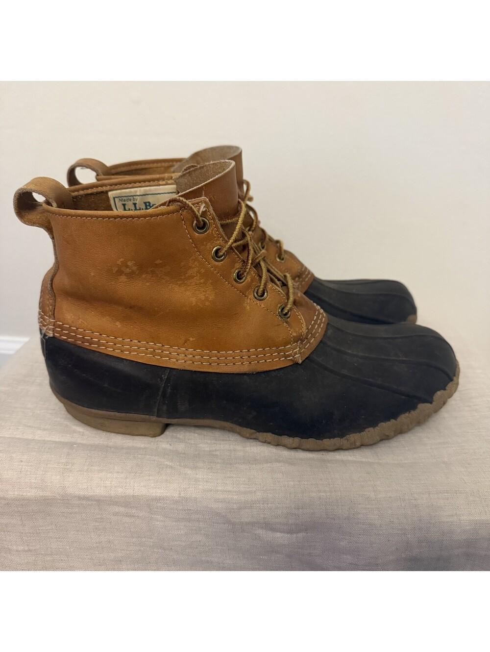 Vintage L.L. Bean Boot 90s Maine Hunting Rubber Leather Made in USA Boots 10 Men - Picture 2 of 13